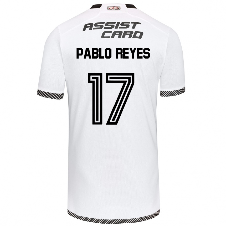 Gyermek Labdarúgás Juan Pablo Reyes #17 Fehér Fekete Hazai Jersey 2024/25 Mez Póló Ing