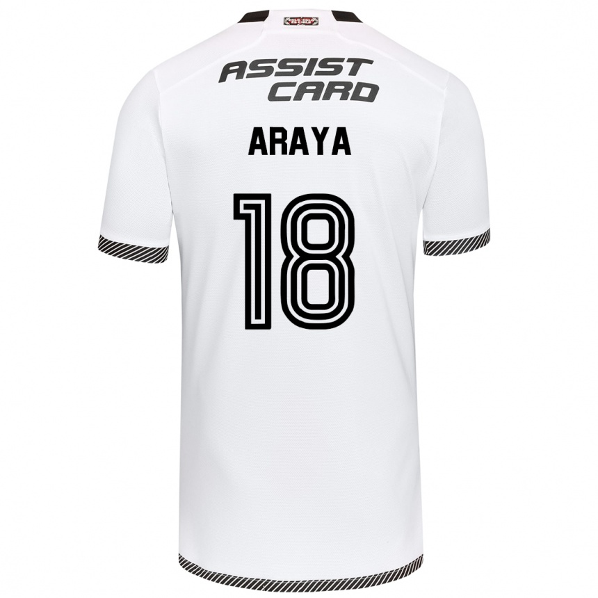 Gyermek Labdarúgás Benjamín Araya #18 Fehér Fekete Hazai Jersey 2024/25 Mez Póló Ing