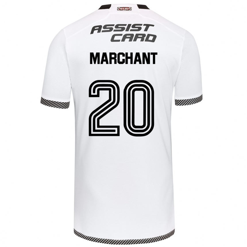 Gyermek Labdarúgás Francisco Marchant #20 Fehér Fekete Hazai Jersey 2024/25 Mez Póló Ing