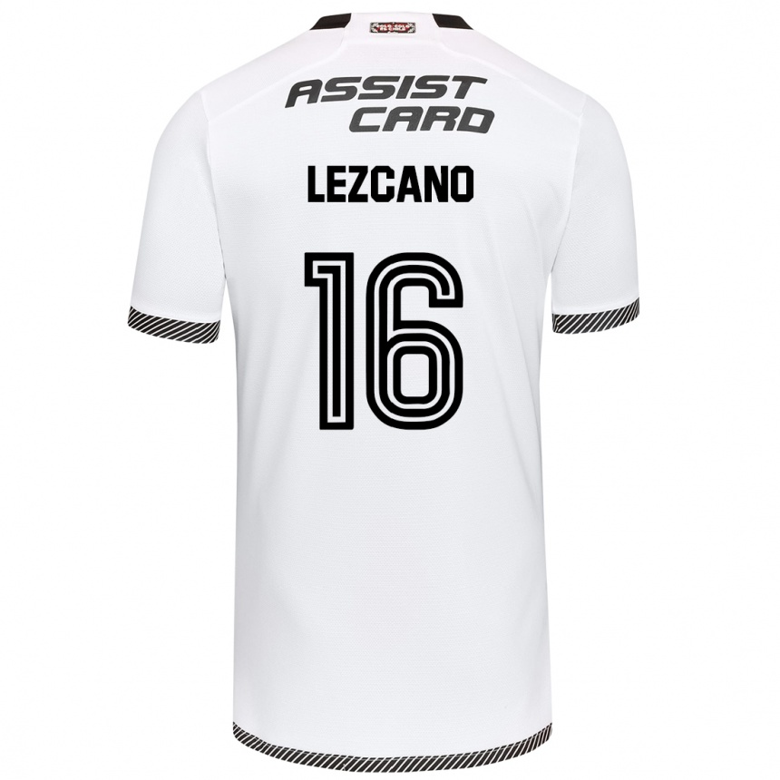 Gyermek Labdarúgás Darío Lezcano #16 Fehér Fekete Hazai Jersey 2024/25 Mez Póló Ing