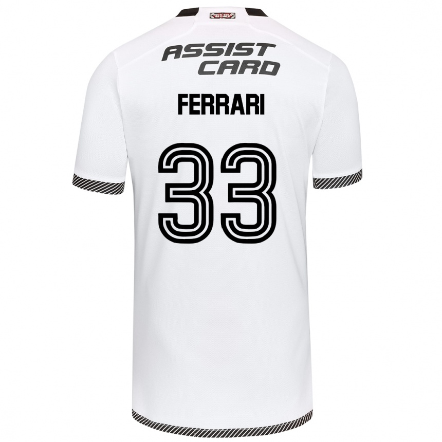 Gyermek Labdarúgás Matías Ferrari #33 Fehér Fekete Hazai Jersey 2024/25 Mez Póló Ing