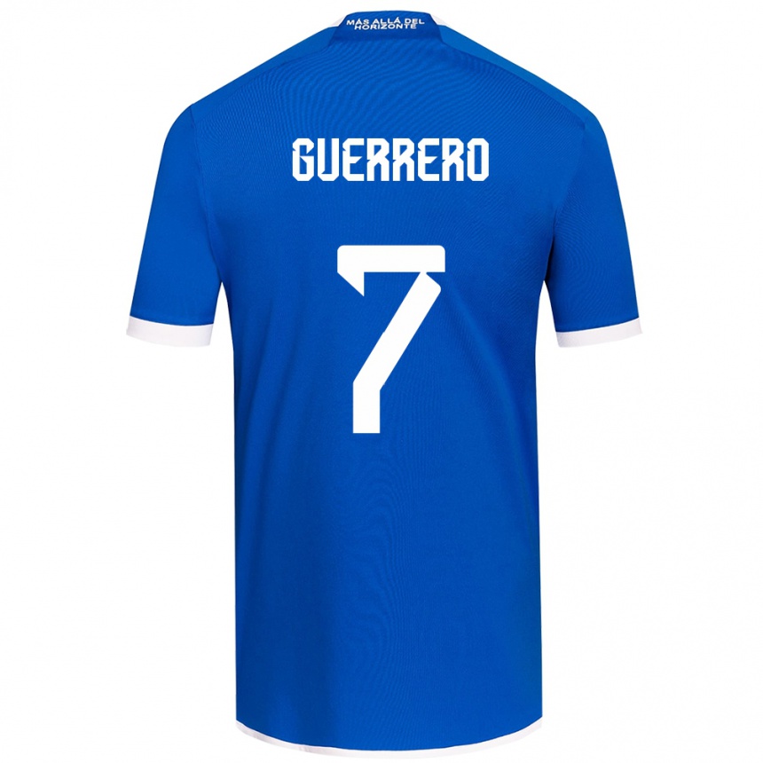 Gyermek Labdarúgás Maximiliano Guerrero #7 Kék Fehér Hazai Jersey 2024/25 Mez Póló Ing