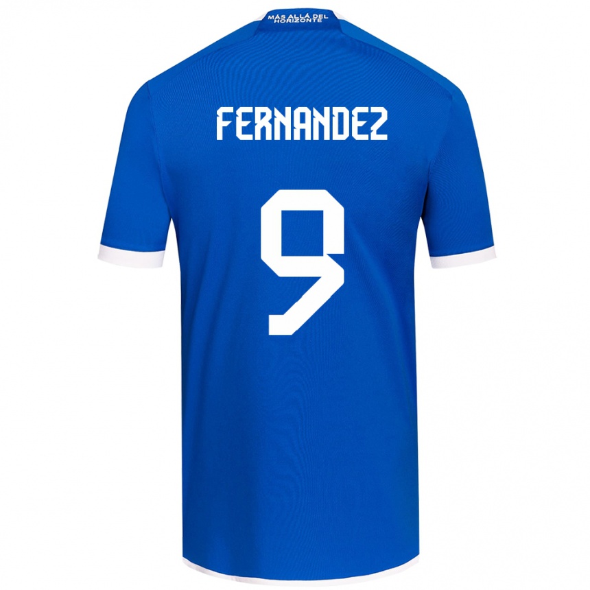 Gyermek Labdarúgás Leandro Fernández #9 Kék Fehér Hazai Jersey 2024/25 Mez Póló Ing