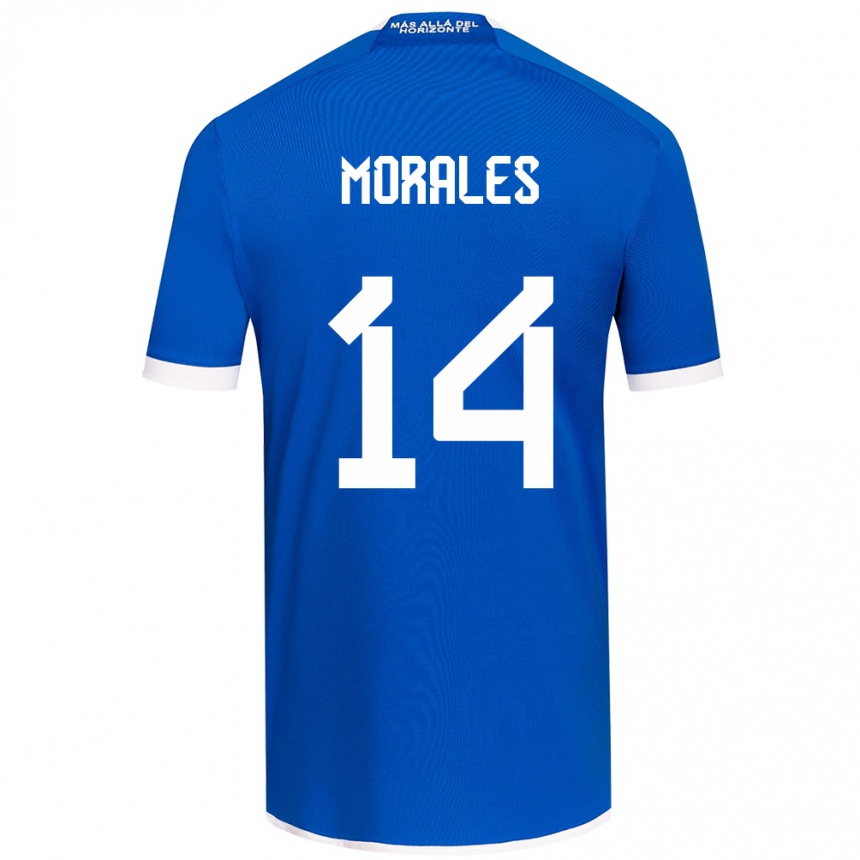 Gyermek Labdarúgás Marcelo Morales #14 Kék Fehér Hazai Jersey 2024/25 Mez Póló Ing