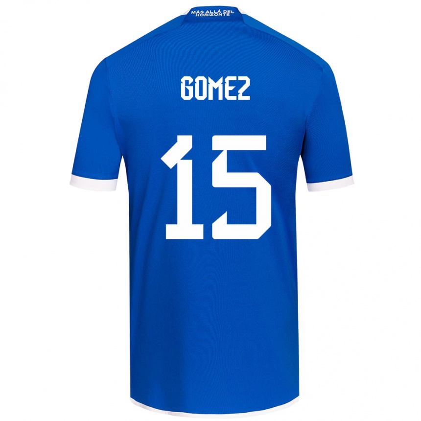 Gyermek Labdarúgás Juan Pablo Gómez #15 Kék Fehér Hazai Jersey 2024/25 Mez Póló Ing