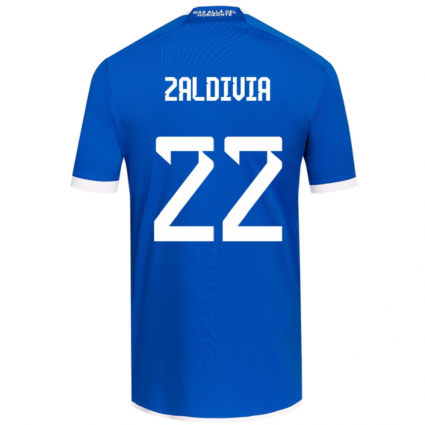 Gyermek Labdarúgás Matías Zaldivia #22 Kék Fehér Hazai Jersey 2024/25 Mez Póló Ing