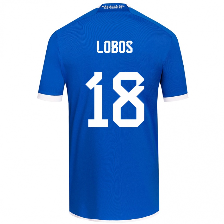 Gyermek Labdarúgás Franco Lobos #18 Kék Fehér Hazai Jersey 2024/25 Mez Póló Ing