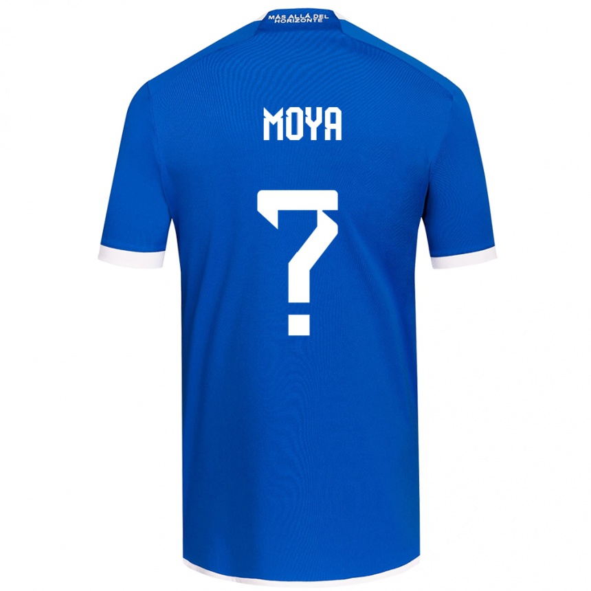 Gyermek Labdarúgás Flavio Moya #0 Kék Fehér Hazai Jersey 2024/25 Mez Póló Ing