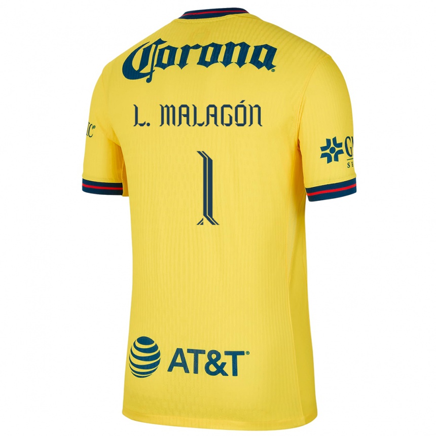 Gyermek Labdarúgás Luis Malagón #1 Sárga Kék Hazai Jersey 2024/25 Mez Póló Ing