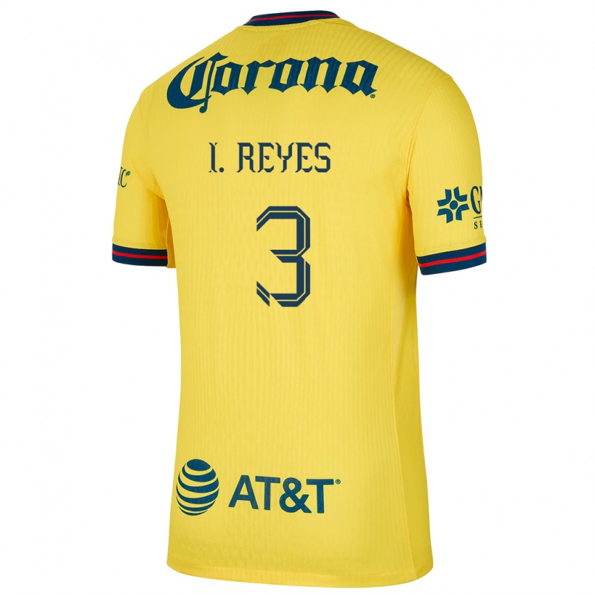 Gyermek Labdarúgás Israel Reyes #3 Sárga Kék Hazai Jersey 2024/25 Mez Póló Ing