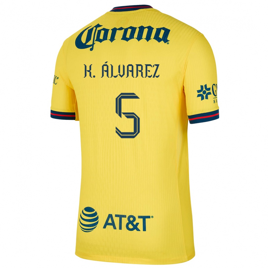 Gyermek Labdarúgás Kevin Álvarez #5 Sárga Kék Hazai Jersey 2024/25 Mez Póló Ing