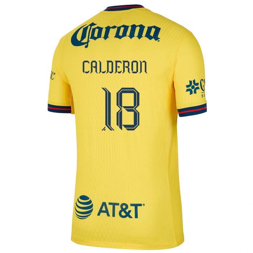 Gyermek Labdarúgás Cristian Calderón #18 Sárga Kék Hazai Jersey 2024/25 Mez Póló Ing