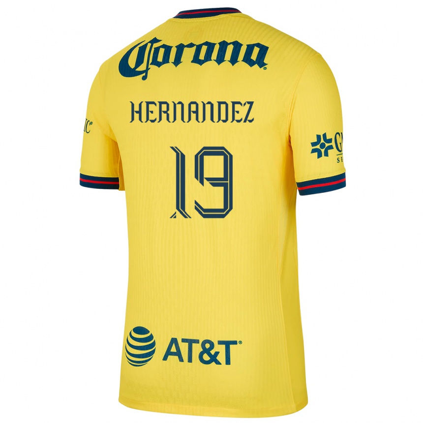 Gyermek Labdarúgás Illian Hernández #19 Sárga Kék Hazai Jersey 2024/25 Mez Póló Ing