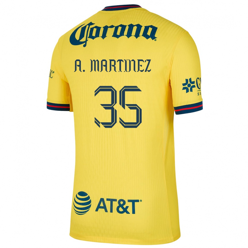 Gyermek Labdarúgás Arturo Martínez #35 Sárga Kék Hazai Jersey 2024/25 Mez Póló Ing