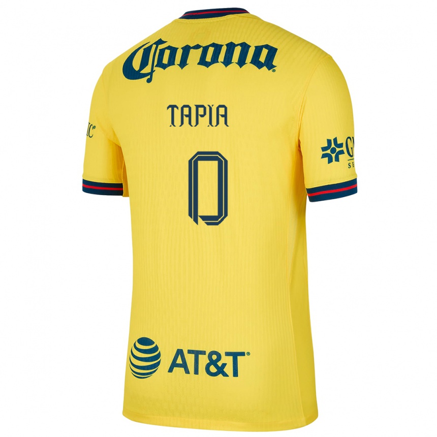 Gyermek Labdarúgás Leonardo Tapia #0 Sárga Kék Hazai Jersey 2024/25 Mez Póló Ing