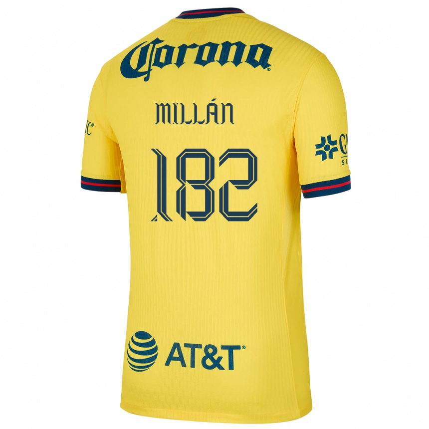 Gyermek Labdarúgás Daniel Millán #182 Sárga Kék Hazai Jersey 2024/25 Mez Póló Ing