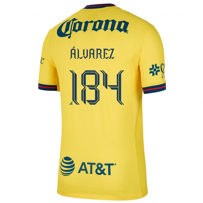 Gyermek Labdarúgás Antonio Álvarez #184 Sárga Kék Hazai Jersey 2024/25 Mez Póló Ing