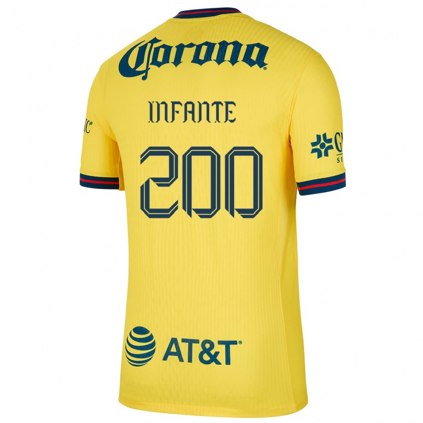 Gyermek Labdarúgás Armando Infante #200 Sárga Kék Hazai Jersey 2024/25 Mez Póló Ing