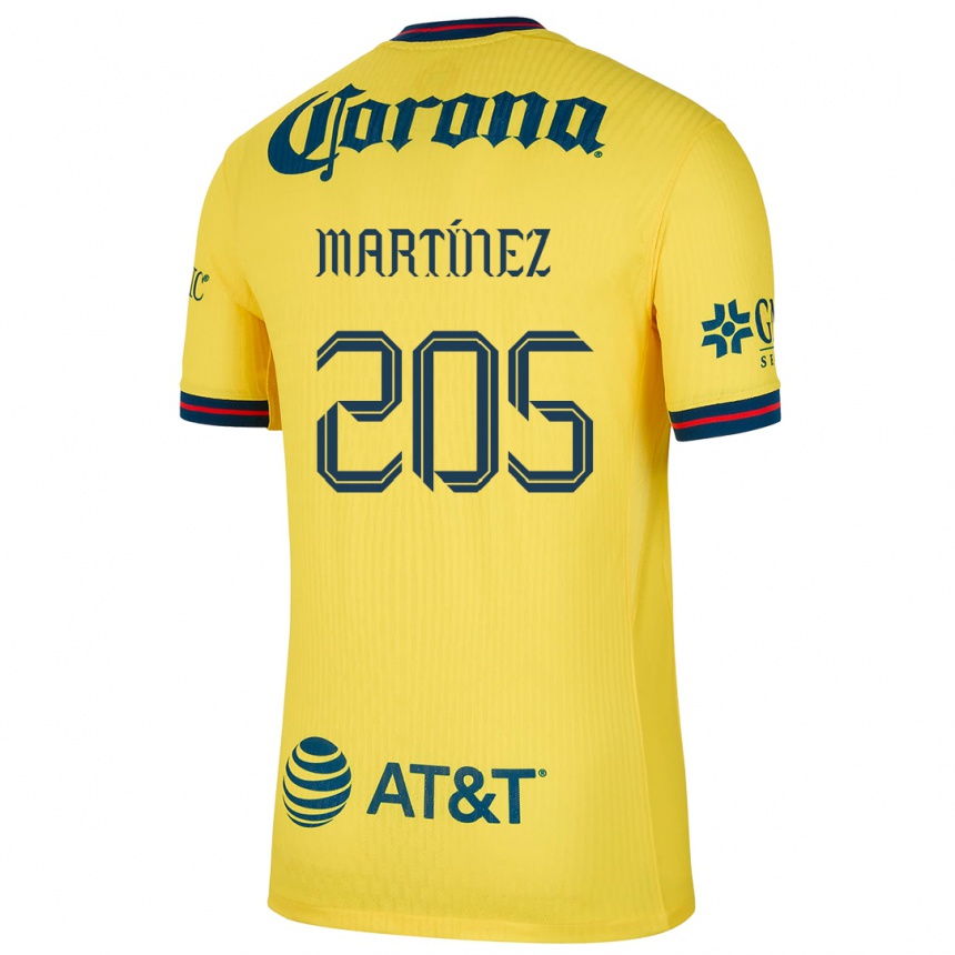 Gyermek Labdarúgás Sebastián Martínez #205 Sárga Kék Hazai Jersey 2024/25 Mez Póló Ing