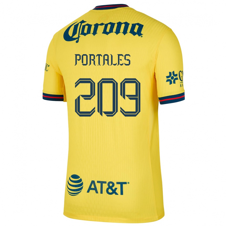 Gyermek Labdarúgás Walter Portales #209 Sárga Kék Hazai Jersey 2024/25 Mez Póló Ing