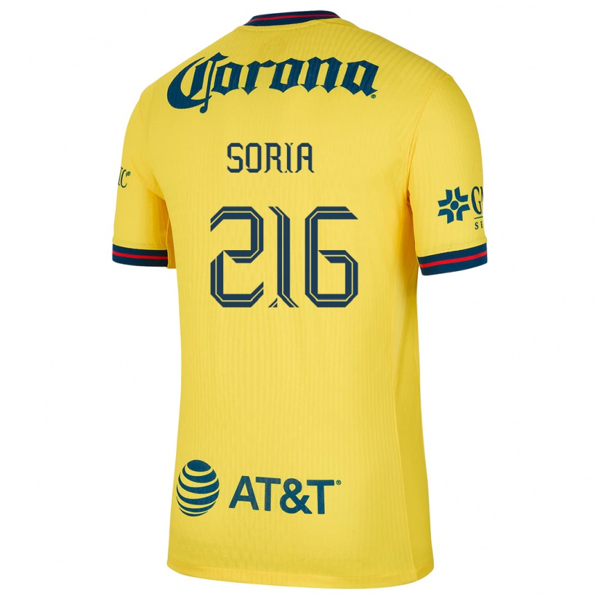 Gyermek Labdarúgás Emiliano Soria #216 Sárga Kék Hazai Jersey 2024/25 Mez Póló Ing