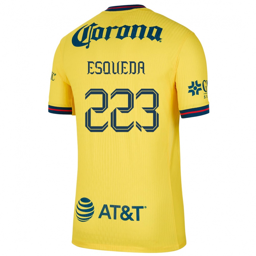 Gyermek Labdarúgás Diego Esqueda #223 Sárga Kék Hazai Jersey 2024/25 Mez Póló Ing