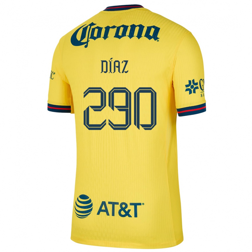 Gyermek Labdarúgás Julio Díaz #290 Sárga Kék Hazai Jersey 2024/25 Mez Póló Ing