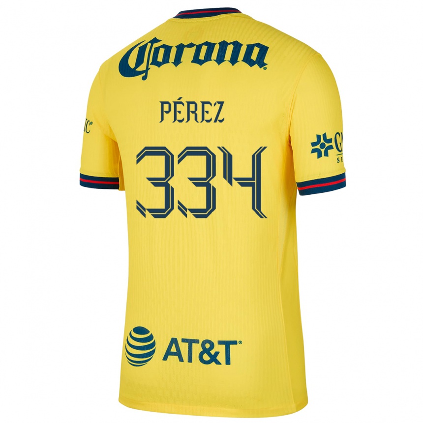 Gyermek Labdarúgás Diego Pérez #334 Sárga Kék Hazai Jersey 2024/25 Mez Póló Ing