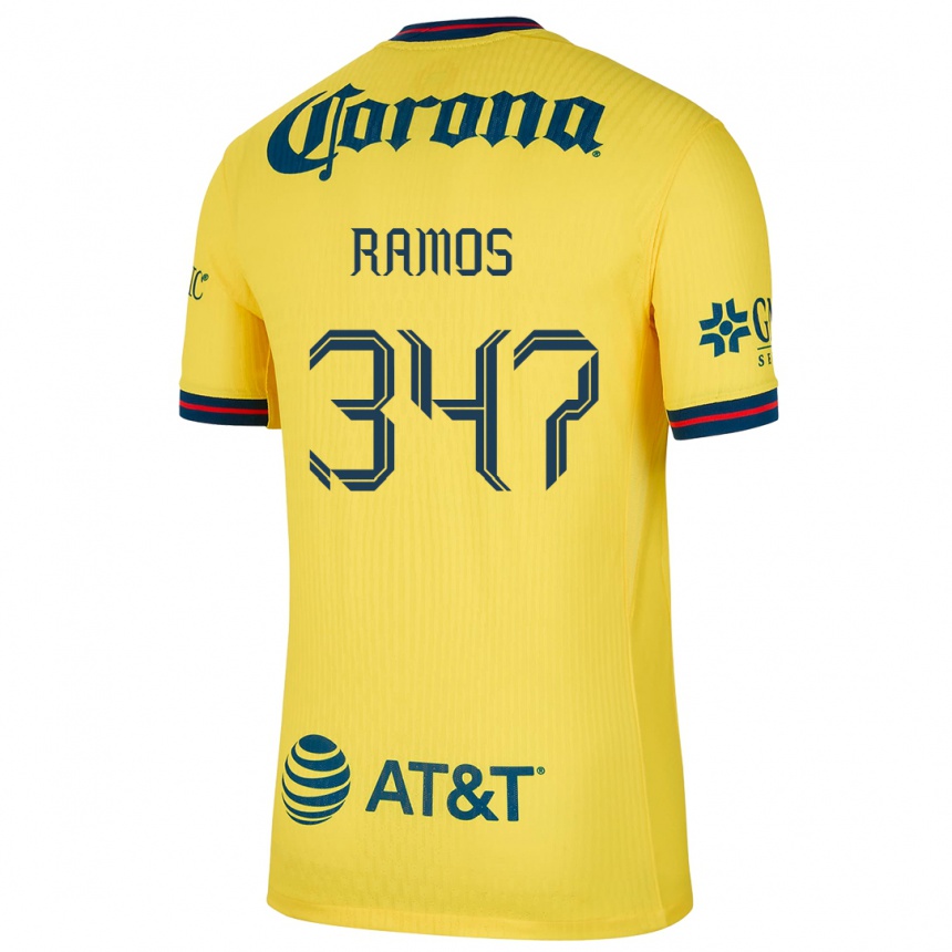 Gyermek Labdarúgás Luis Ramos #347 Sárga Kék Hazai Jersey 2024/25 Mez Póló Ing