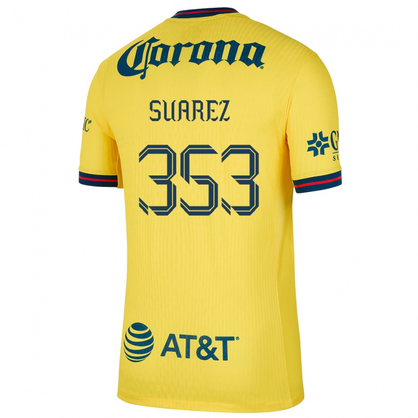 Gyermek Labdarúgás Irwin Suarez #353 Sárga Kék Hazai Jersey 2024/25 Mez Póló Ing