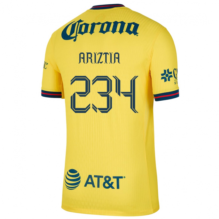 Gyermek Labdarúgás Íñigo Ariztia #234 Sárga Kék Hazai Jersey 2024/25 Mez Póló Ing