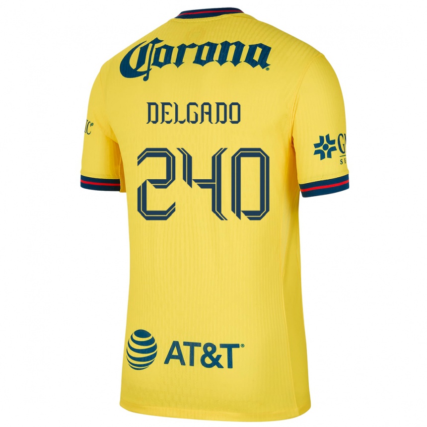 Gyermek Labdarúgás Gael Delgado #240 Sárga Kék Hazai Jersey 2024/25 Mez Póló Ing