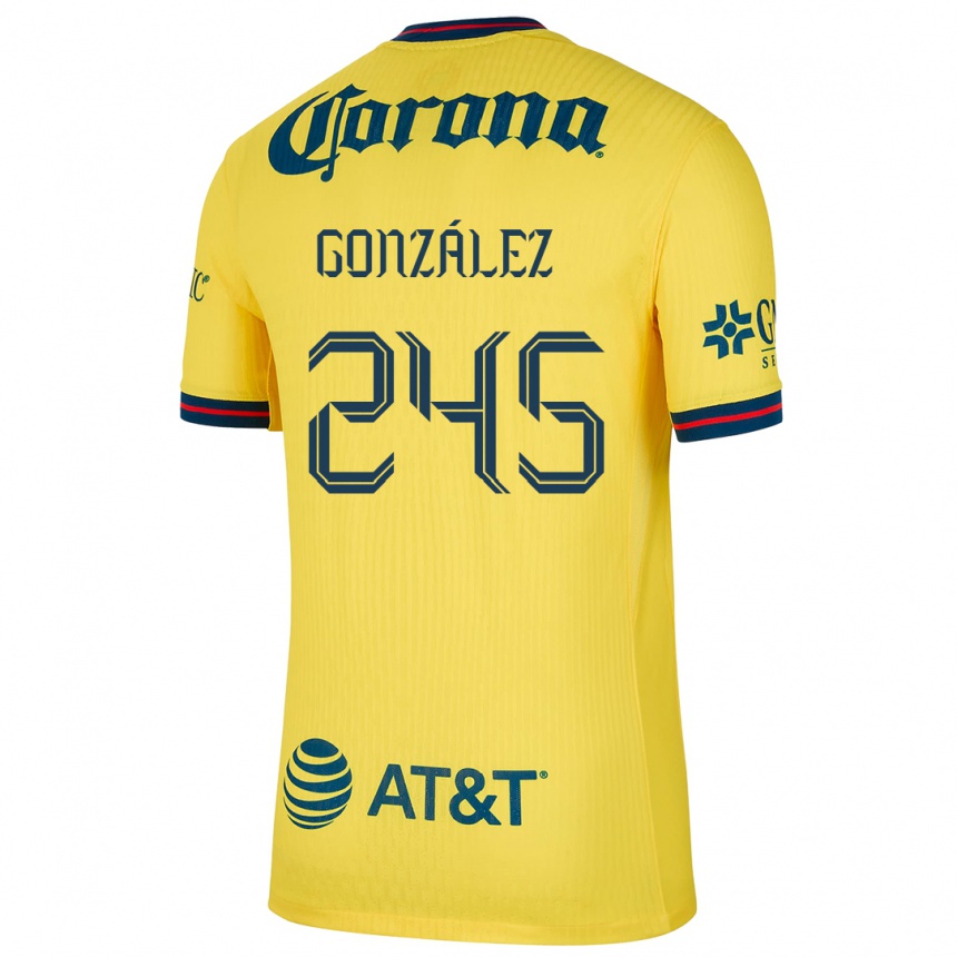 Gyermek Labdarúgás Enrique González #245 Sárga Kék Hazai Jersey 2024/25 Mez Póló Ing