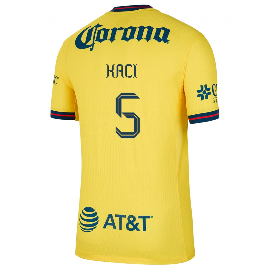 Gyermek Labdarúgás Aurelie Kaci #5 Sárga Kék Hazai Jersey 2024/25 Mez Póló Ing