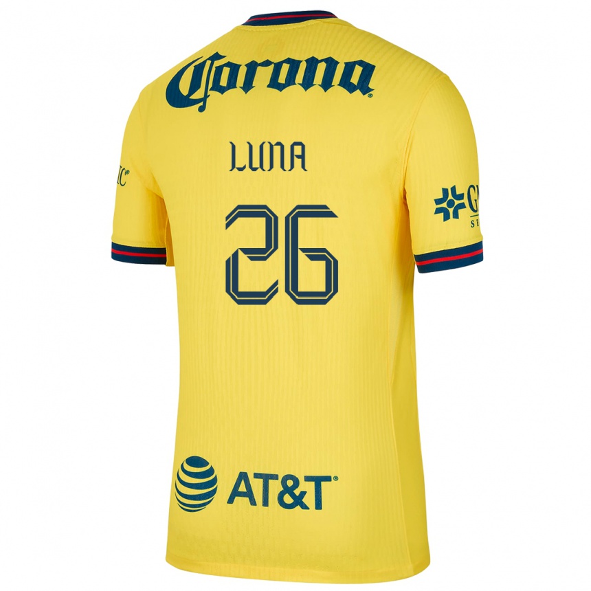 Gyermek Labdarúgás Karen Luna #26 Sárga Kék Hazai Jersey 2024/25 Mez Póló Ing