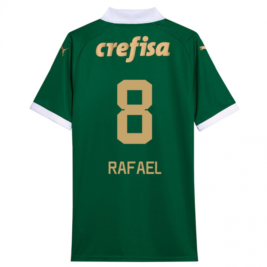 Gyermek Labdarúgás Zé Rafael #8 Zöld Fehér Hazai Jersey 2024/25 Mez Póló Ing