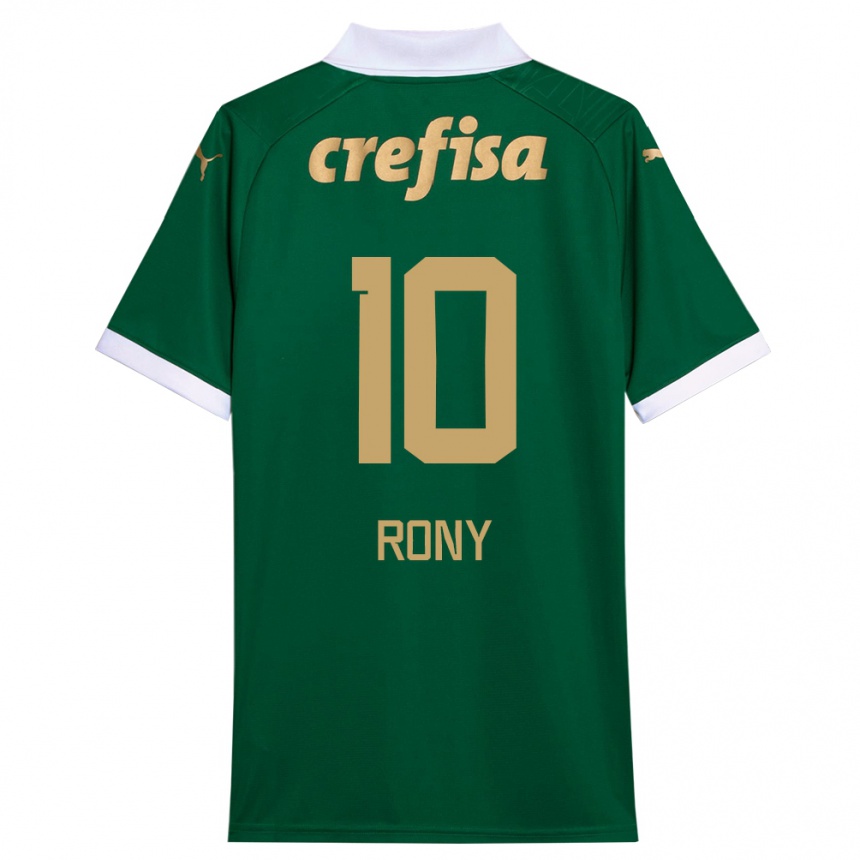 Gyermek Labdarúgás Rony #10 Zöld Fehér Hazai Jersey 2024/25 Mez Póló Ing