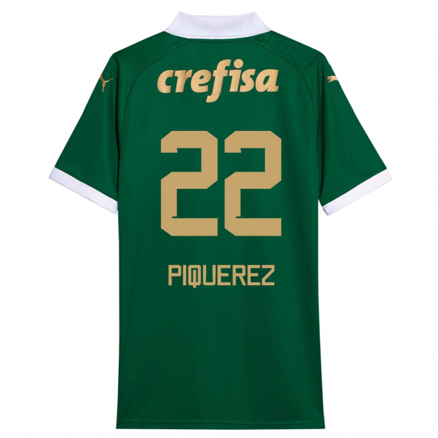 Gyermek Labdarúgás Joaquín Piquerez #22 Zöld Fehér Hazai Jersey 2024/25 Mez Póló Ing