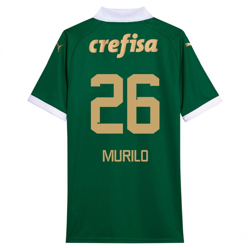 Gyermek Labdarúgás Murilo #26 Zöld Fehér Hazai Jersey 2024/25 Mez Póló Ing