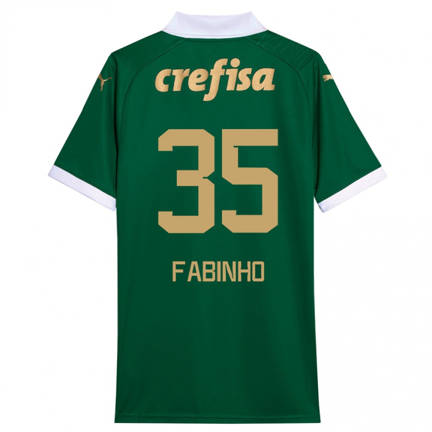 Gyermek Labdarúgás Fabinho #35 Zöld Fehér Hazai Jersey 2024/25 Mez Póló Ing