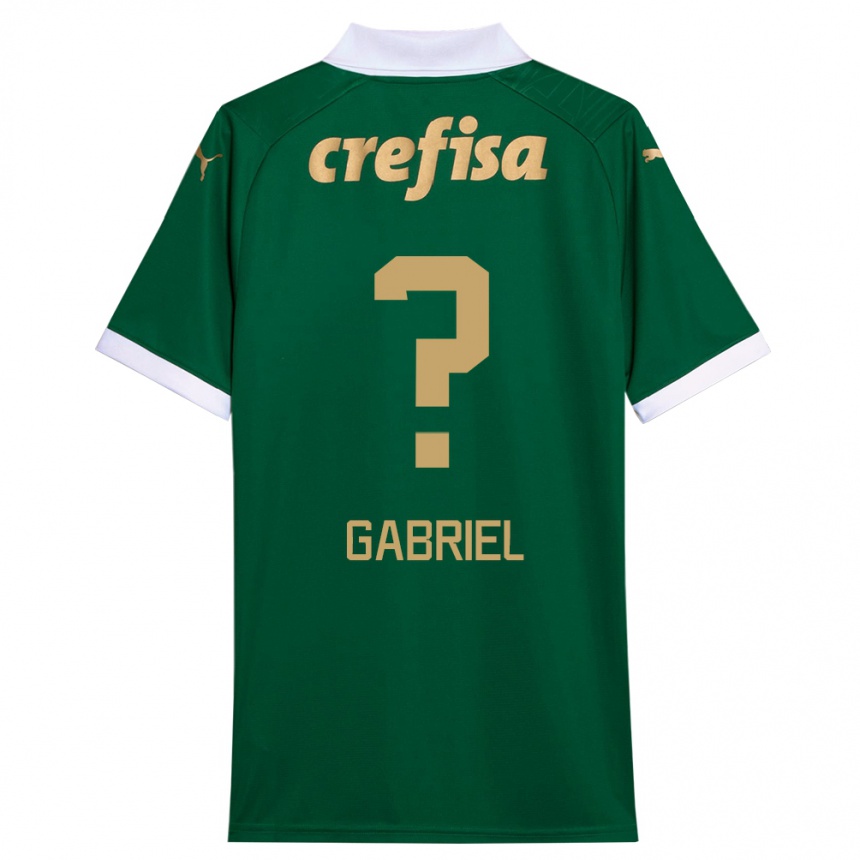 Gyermek Labdarúgás Arthur Gabriel #0 Zöld Fehér Hazai Jersey 2024/25 Mez Póló Ing