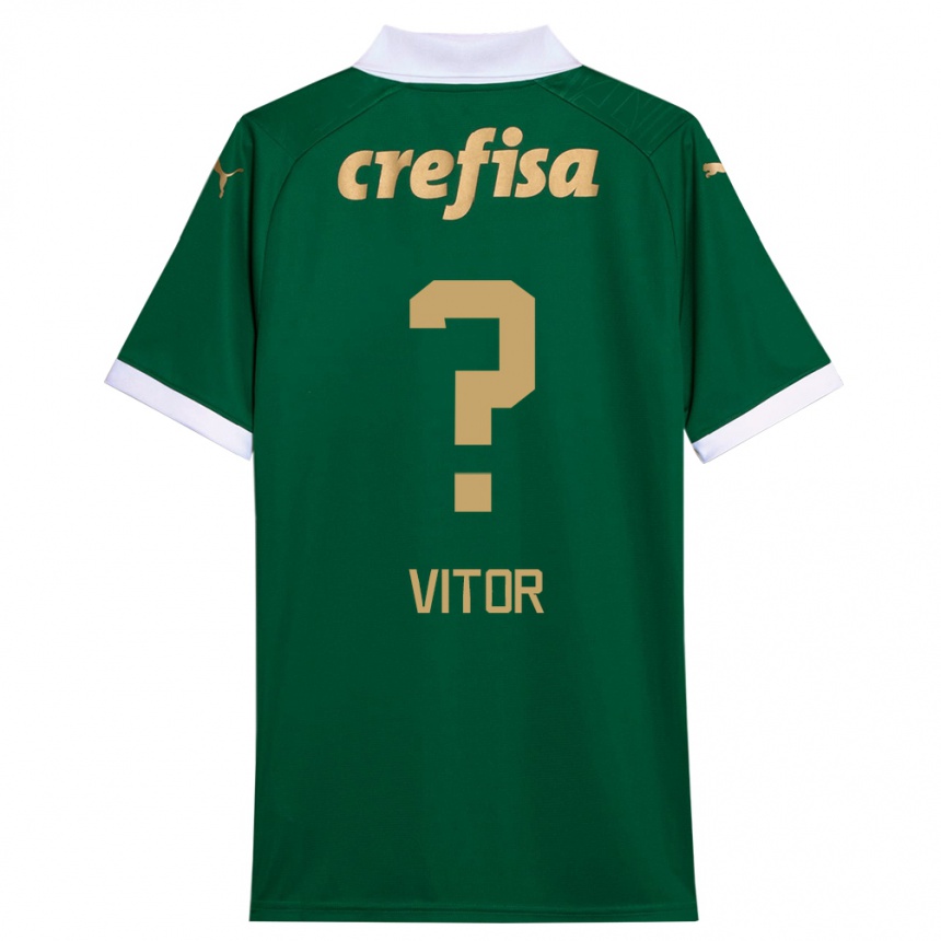 Gyermek Labdarúgás Marcio Vitor #0 Zöld Fehér Hazai Jersey 2024/25 Mez Póló Ing