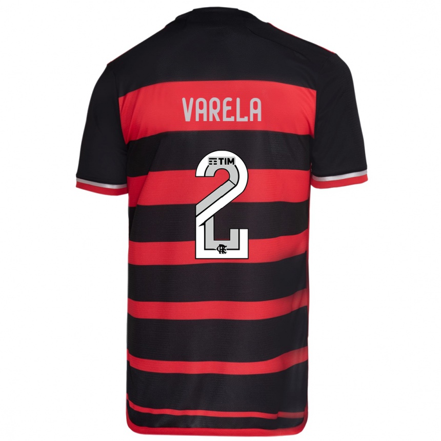 Gyermek Labdarúgás Guillermo Varela #2 Piros Fekete Hazai Jersey 2024/25 Mez Póló Ing