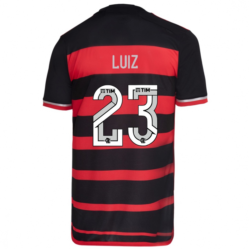 Gyermek Labdarúgás David Luiz #23 Piros Fekete Hazai Jersey 2024/25 Mez Póló Ing