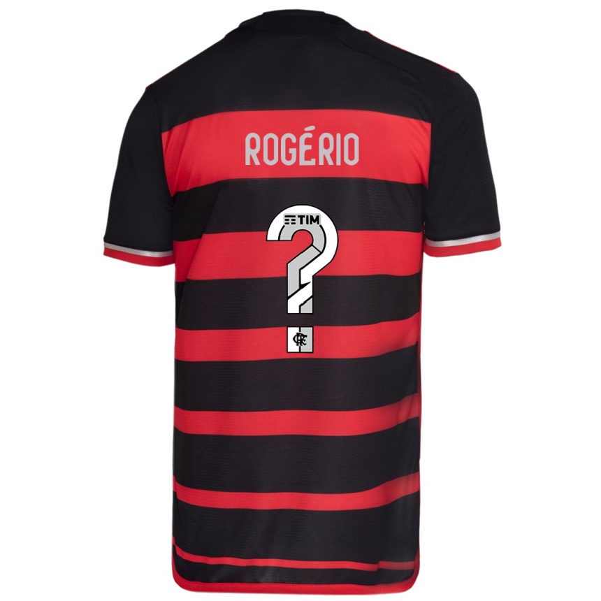 Gyermek Labdarúgás Daniel Rogério #0 Piros Fekete Hazai Jersey 2024/25 Mez Póló Ing