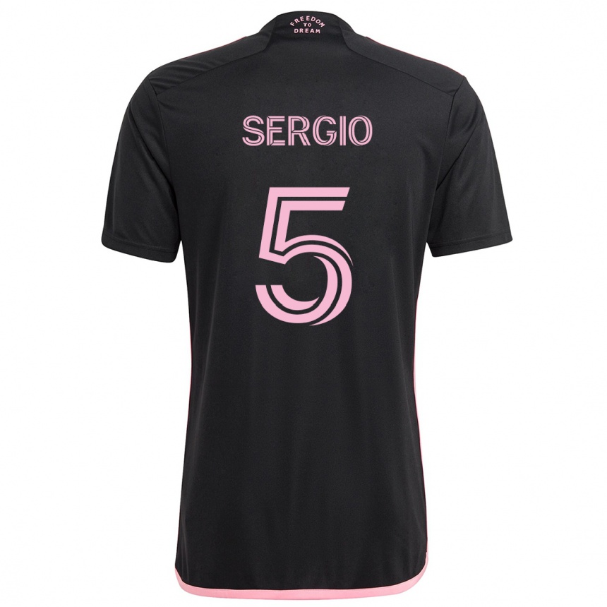 Gyermek Labdarúgás Sergio Busquets #5 Fekete Idegenbeli Jersey 2024/25 Mez Póló Ing