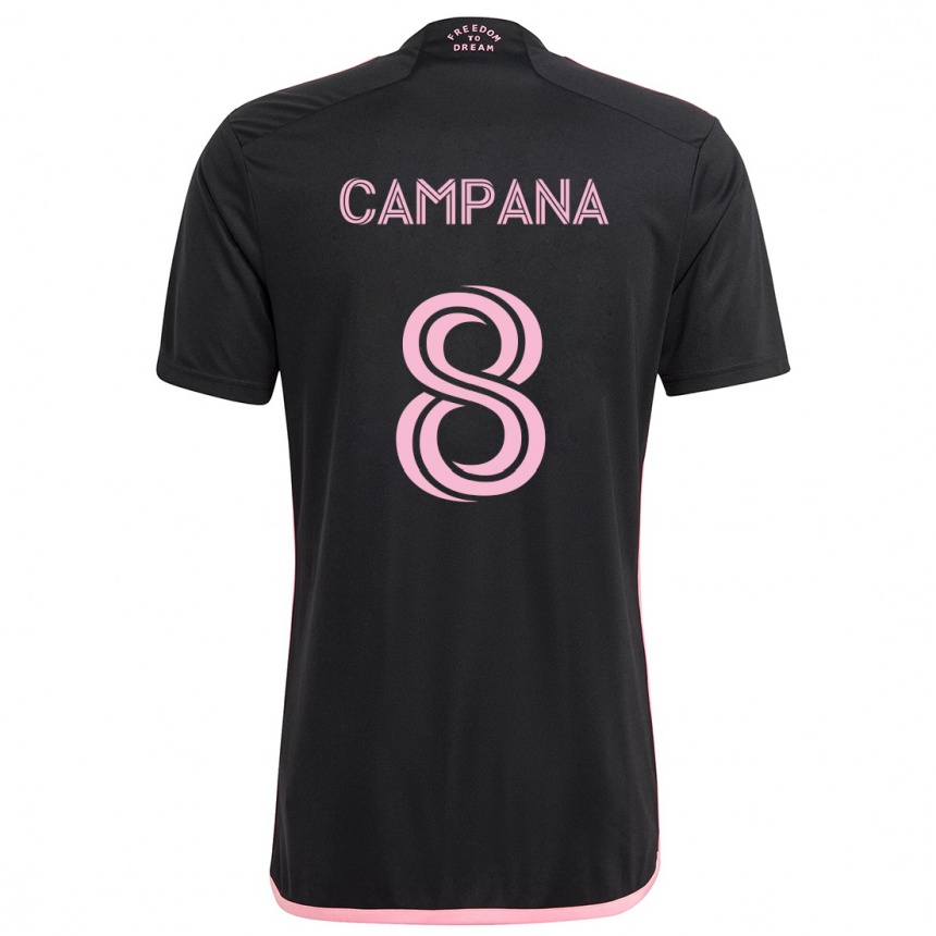 Gyermek Labdarúgás Leonardo Campana #8 Fekete Idegenbeli Jersey 2024/25 Mez Póló Ing