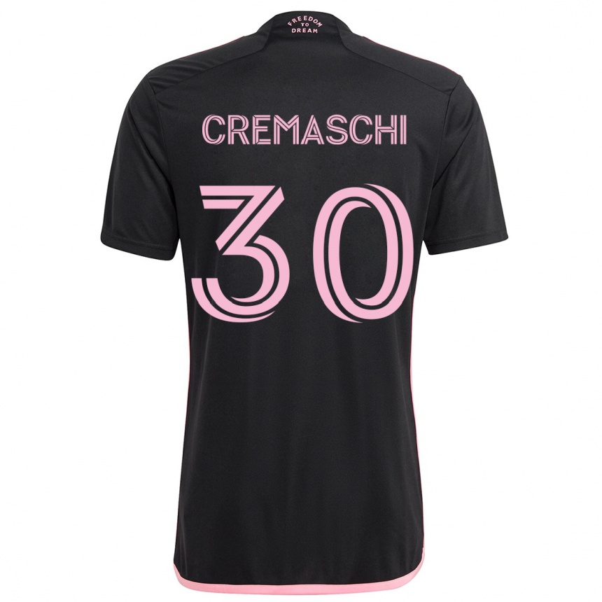 Gyermek Labdarúgás Benja Cremaschi #30 Fekete Idegenbeli Jersey 2024/25 Mez Póló Ing