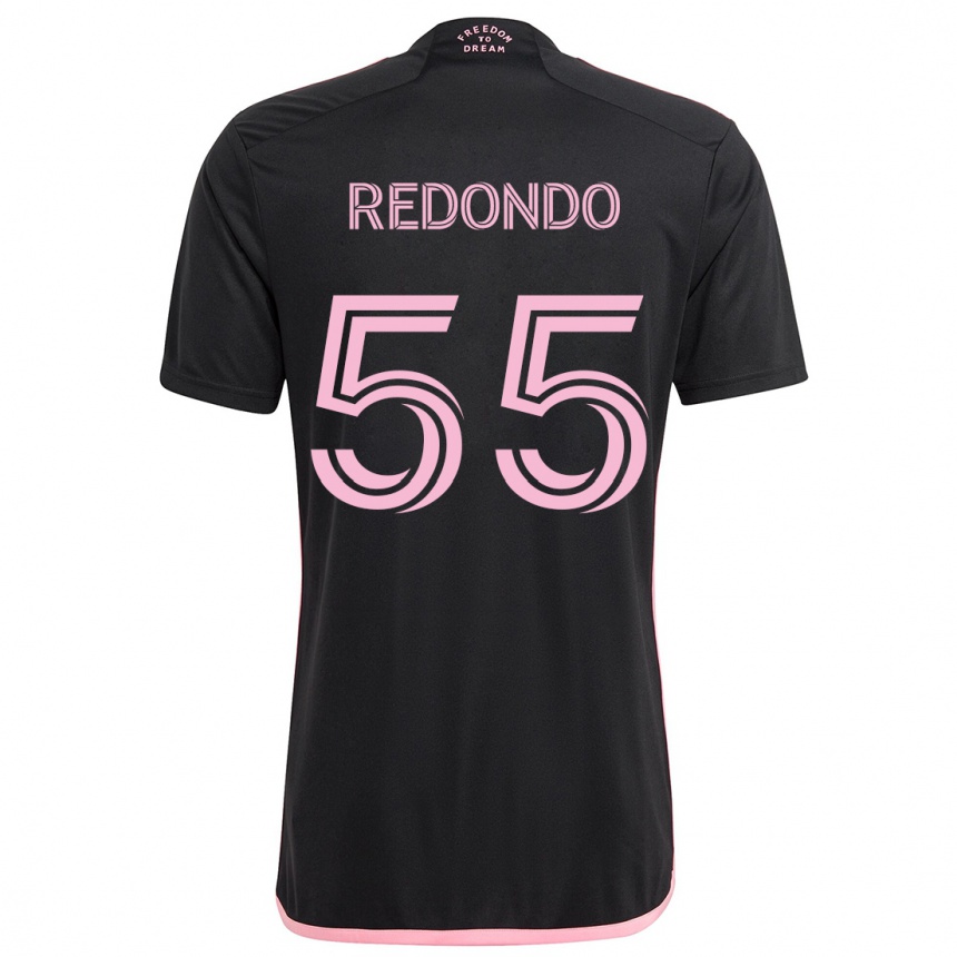 Gyermek Labdarúgás Federico Redondo #55 Fekete Idegenbeli Jersey 2024/25 Mez Póló Ing