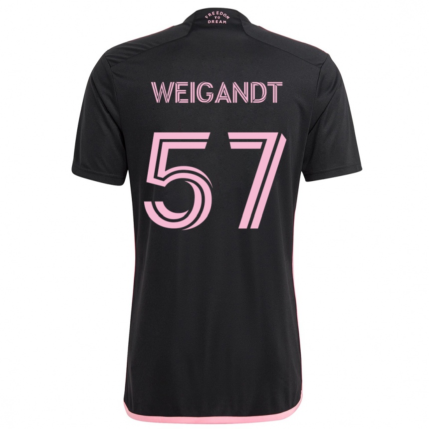 Gyermek Labdarúgás Marcelo Weigandt #57 Fekete Idegenbeli Jersey 2024/25 Mez Póló Ing